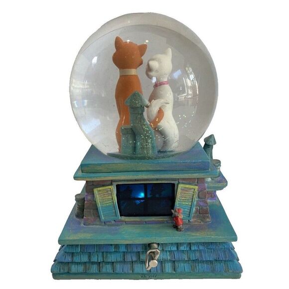 Disney Aristocats 40th Anniversary Music Box Snow globe Lights Up tested Holiday - Picture 5 of 16